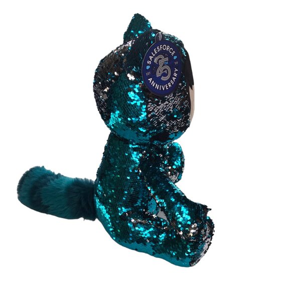 New SALESFORCE ANNIVERSARY Sequin Plush Doll, Astro, Blue / Silver.  Large.  16" - Picture 13 of 14